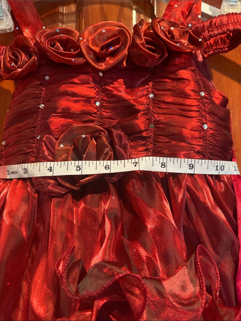 Red Ruffled Flower Girl Dress - Picture 3 of 6
